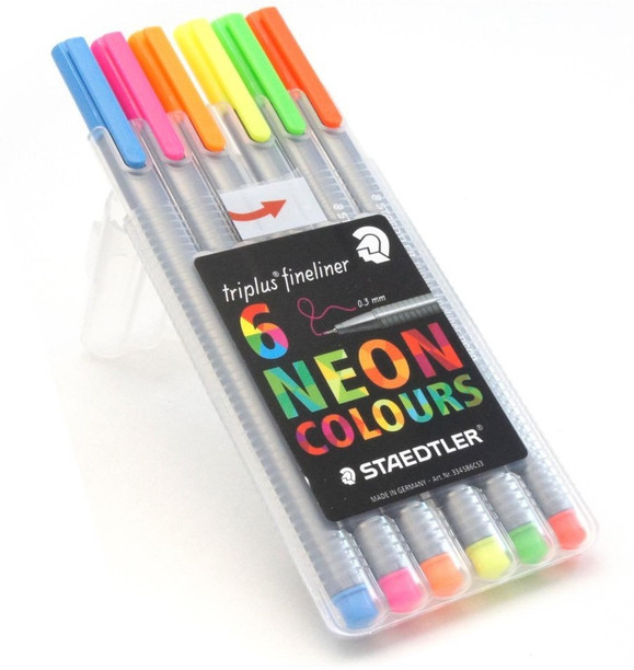 rivestita in metallo Staedtler Fineliner triplus larghezza linea ca punta superfine 0,3 mm alta qualità Made in Germany 334 C60 triangolare set con 60 colori brillanti 