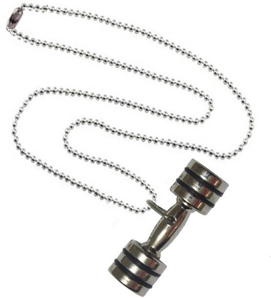 Shiv Jagdamba Pendants Lockets Shiv Jagdamba Weightlifting Fitness Building Sports Dumbbell Barbell Sjspn08071 Sterling Silver Brass Nickel