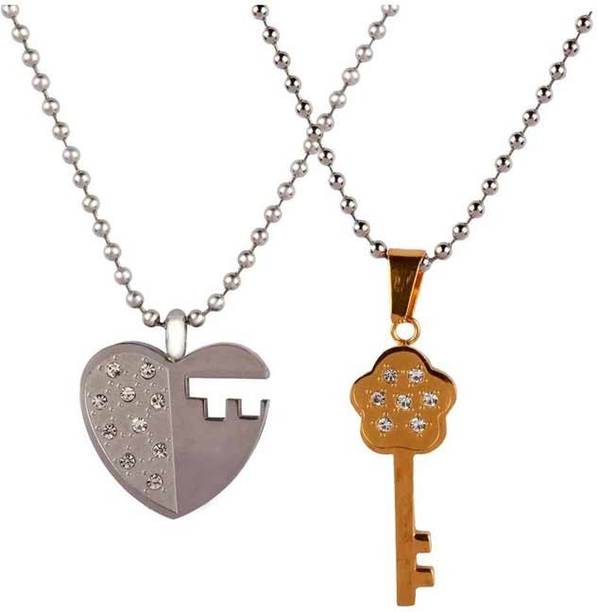 Lock Key Pendants Lockets At Aaishwarya Perfect Fit Lock N Key Couple Alloy Pendant Set