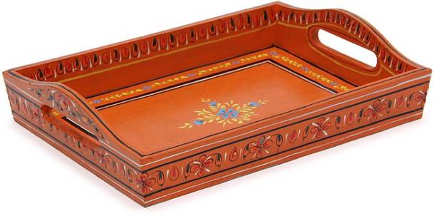 Kaushalam Small Painted: Brown Tray