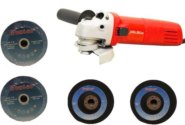 FOSTER FAG 6-100 Angle Grinder with 2 Cutting and Grinding Wheels Metal Polisher
