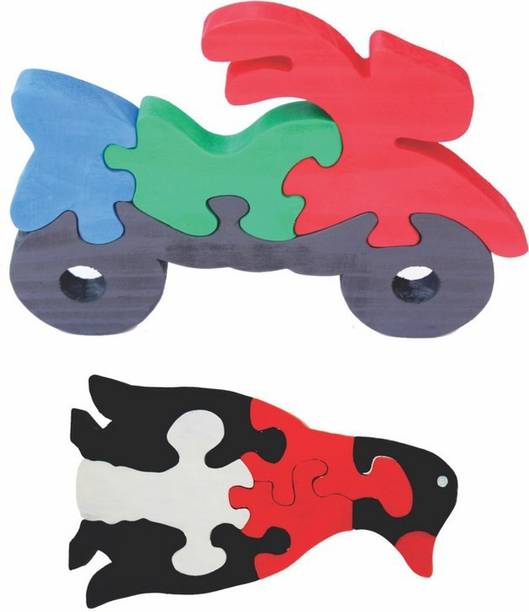Jigsaw Puzzles At Best Enigmatic Woodworks Wooden Jigsaw Puzzle Bike Penguin