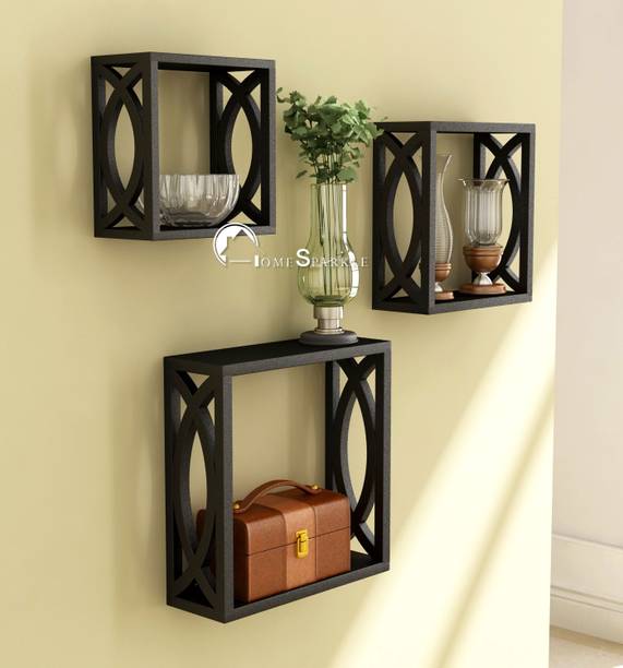 Wall Shelves At Best S On Flipkart Home Sparkle Cubical Wooden Wall Shelf