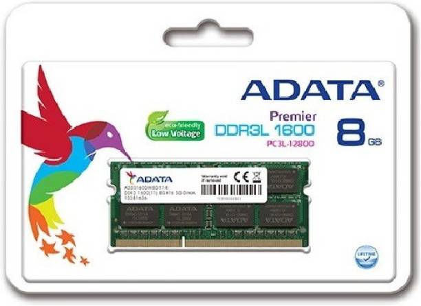 ADATA Premier DDR3 8 GB (Dual Channel) Laptop SDRAM (AD...