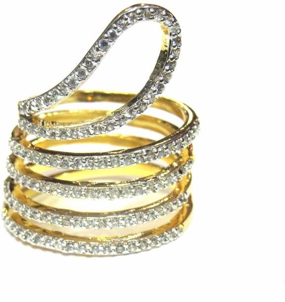 2 Grams Gold Ring Online At Best Prices In Jewelshingar Br Cubic Zirconia Gold Plated Ring