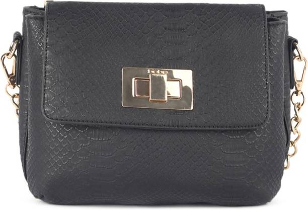 Bebe Handbags Clutches Online At Best Bebe Women Evening Party Black Genuine Leather Sling Bag