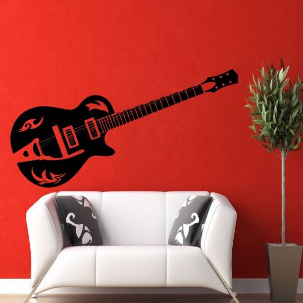 Decor Villa 18 cm Decor villa Super guitar Wall decal & sticker Black Color Large size - 18*58 Cm Self Adhesive Sticker