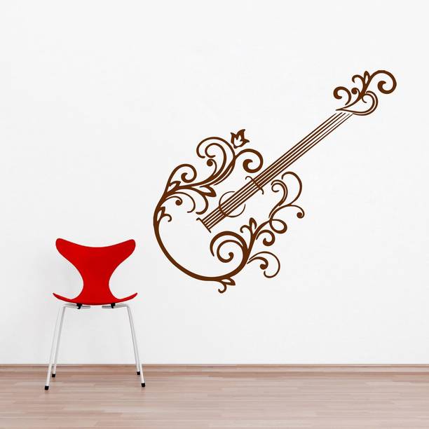 Decor Villa 48 cm Decor villa Guitar Wall Decal & Sticker Self Adhesive Sticker