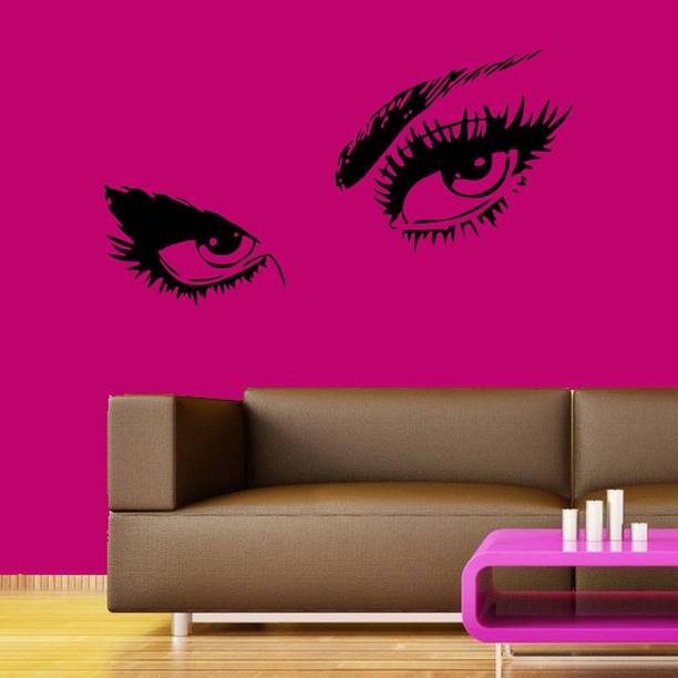 Top girl wallpaper cheap price 5stars Flipkart in India 54 Decor Villa Decor Villa Girl eyes Wall Sticker Small - Size (22 x 12) Inch Small Self Adhesive