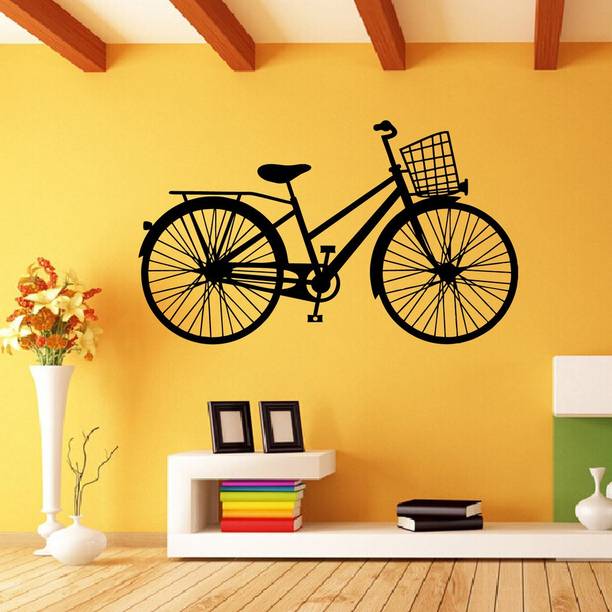 Top girl wallpaper cheap price 5stars Flipkart in India 88 Decor Villa Decor Villa Girl cycle Wall Sticker Large - Size (39 x 23) Inch Large Self Adhesive