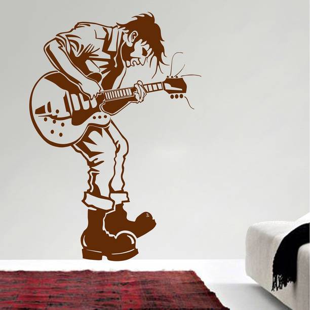 Decor Villa 50 cm Decor villa Play Guitar Wall Decal & Sticker Self Adhesive Sticker
