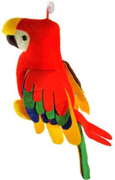 VRV Soft Toy Musical Parrot With Tail 30 cm  - 30 cm