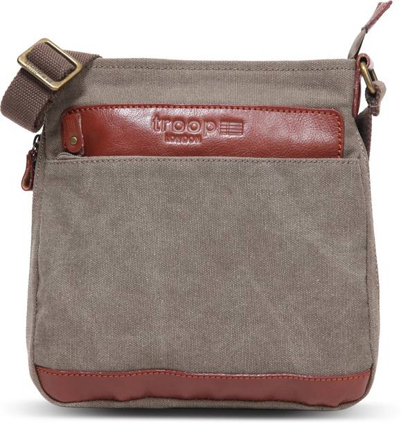 Troop London Bags Wallets Belts Troop London Vertical Messenger Bag Trp0205 Brown Medium Check In Luggage