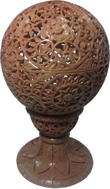 Avinash Handicrafts Stone Ball Lighting 6 inch Carved Table Lamp