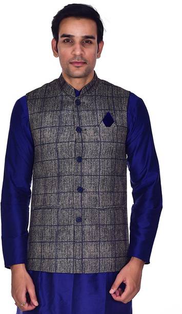 ellegent self design mens waistcoat