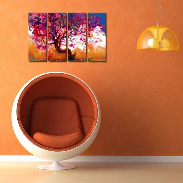 999 Store Multiple Frames Printed Tree like Modern Wall Art Painting - 4 Frames (127x76 Cm)