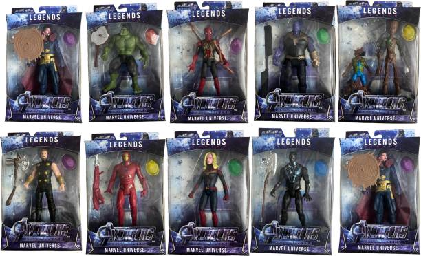 ZN STORE Marvel Avengers End Game Super Hero Action Figure Toy Set for Kids. Pack of 10