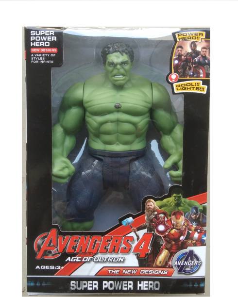 SR Toys Avengers Super hero Hulk with light Action Figure toys for kids (green)