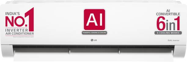 LG Convertible 6-in-1 Cooling 2023 Model 1.5 Ton 4 Star Split Dual Inverter 4 Way Swing, HD Filter with Anti-Virus Protection AC  - White