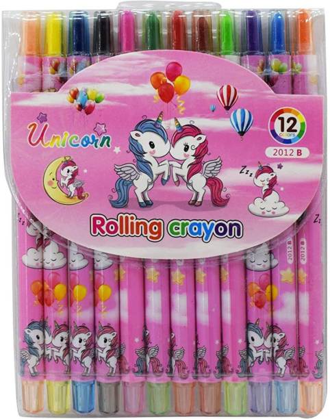 BROSIS PLANET Unicorn Rolling Crayons for Birthday Return Gifts & Navaratri Gifts for Kids