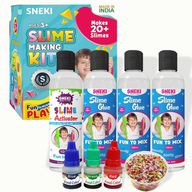 sneki DIY (15+Slime) Toy Slime Activator Glue Putty Making Kit Set for Boys Girls Kids