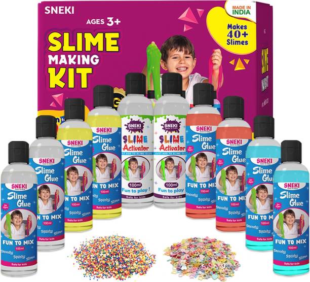 sneki DIY (40+Slime) Multicolor Putty Toy Slime Making Activator Glue Kit Set for Kids