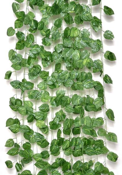 DecorOne Artificial Garland Money Plant Leaf Creeper Wall Hanging (Pack of 6) Plastic Garland