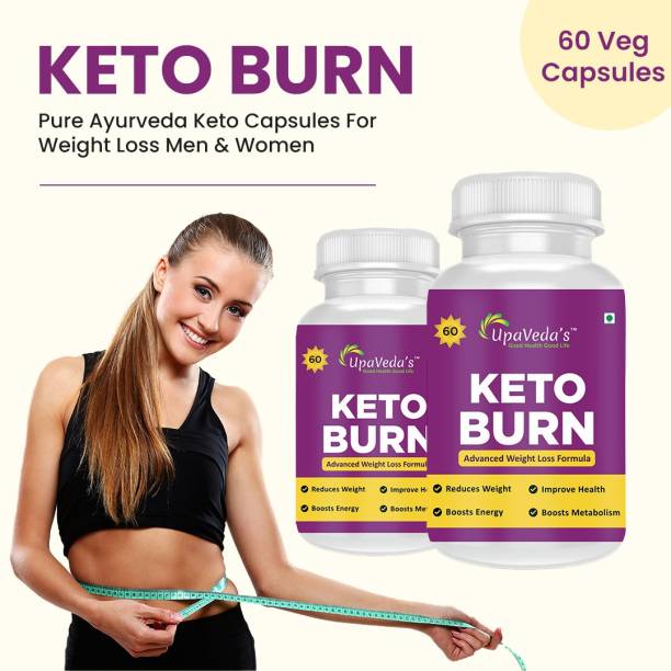 UpaVeda’s Keto Burn Capsules | For Weight Loss and Burn Fat | 100% Natural (Pack Of 2)