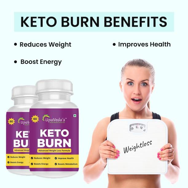 UpaVeda’s Keto Burn Capsules | For Weight Loss & Burn Fat | 100% Natural (120 Capsules)
