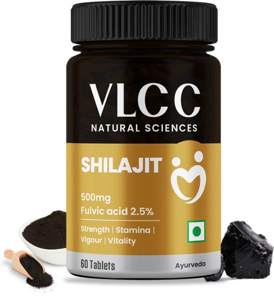 VLCC Natural Science Shilajit - 100% pure 500mg shilajit for men Strength- 60 Tablets