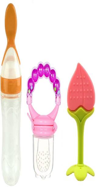 CHILD CHIC Baby Silicone Bottle & Rattle Fruit Food Feeder & Fruit Teether - 90 ml