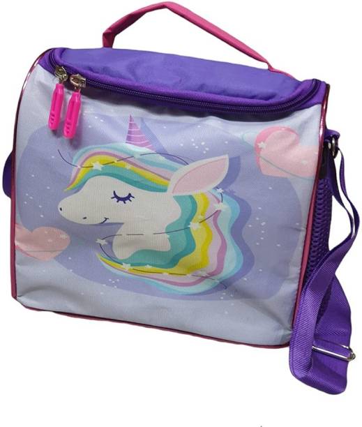 Trusmile Multicolour Unicorn Tiffin Bag for Kids Purple-Unicorn Waterproof Lunch Bag