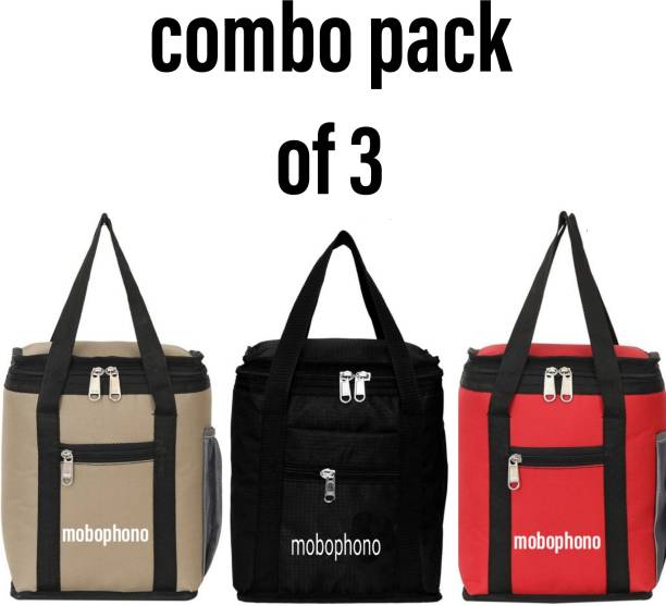 Mobophono Combo pack of 3 lunch bag, tiffin bag for boys and girls Waterproof Lunch Bag