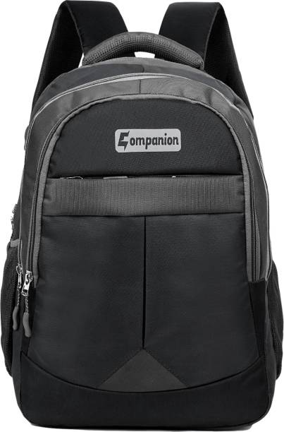 Companion Unisex Black & Grey Backpack For daily uses. School Bag