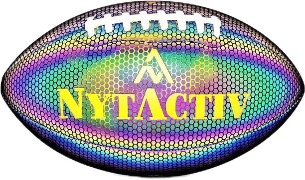 NytActiv Holographic Glowing Reflective Rugby Ball - Size: 5
