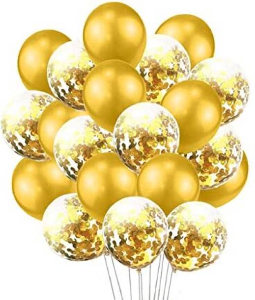 Shanaya Printed Pack of 30 Pcs Latex & Confetti Balloons for Birthday Balloon