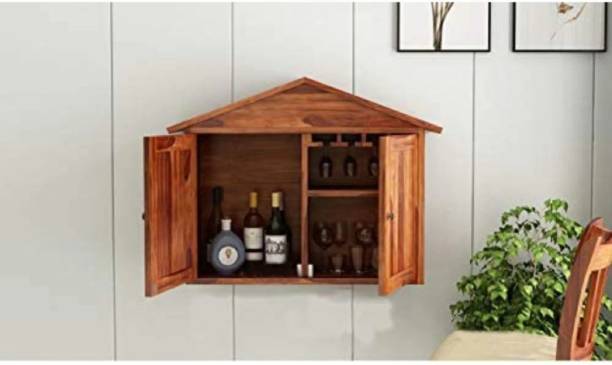 Shilpiwood Wooden Wall Hanging Design Bar Solid Wood Bar Cabinet