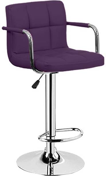 REDEFINE Melbourne Swivel High Counter Bar Stool with Armrest & Square Back Leather Cushion,Height Adjustable Bar Chair Comfortable for Kitchen |Reception|Study|Office|Cafeteria|Dining|Pub's| B7228 Leather Bar Stool