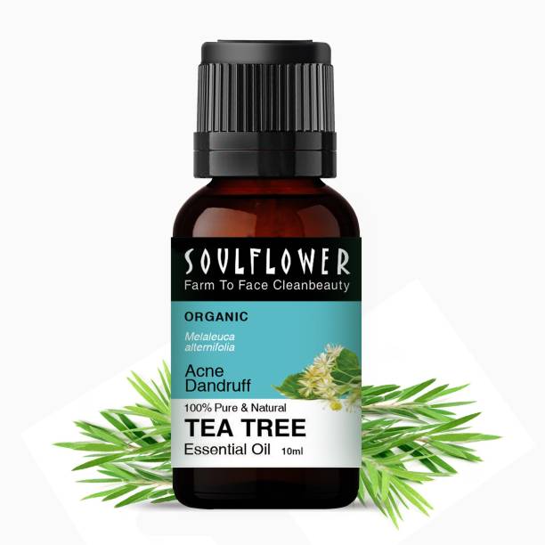 Soulflower Tea Tree Essential Oil | Hair Growth, Skin, Face Acne | Pure, Organic, Undiluted