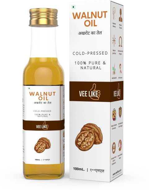 VEE LIKE Extra Virgin - Walnut Oil / Akhrot Ka Tail - Cold Pressed - 100% Pure & Natural - for Skin, Hair, , Massage, Cooking, Eating