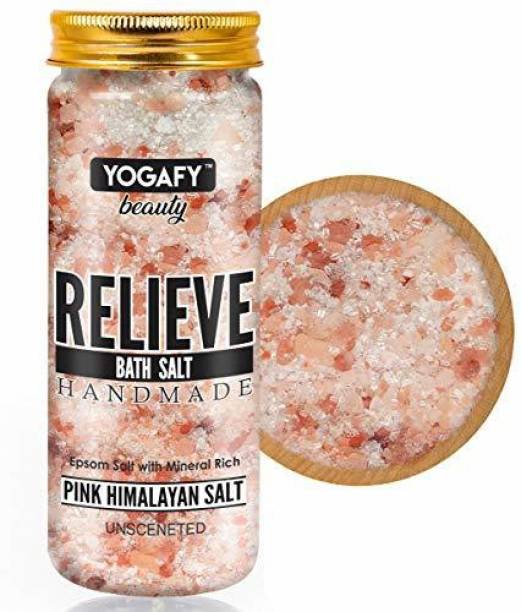YOGAFY Relieve Epsom Bath Salt With Pink Himalayan Salt (350gm) ||Jar Pack||