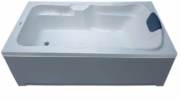 MADONNA Elegant 6 Feet Freestanding Bathtub for Adults (with Headrest) - White Free-standing Bathtub