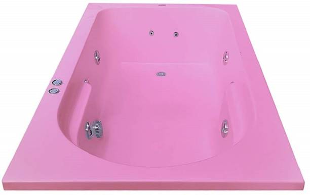 MADONNA Alexander Acrylic 6 feet Massage with Jacuzzi and Back Massager - Pink Free-standing Bathtub