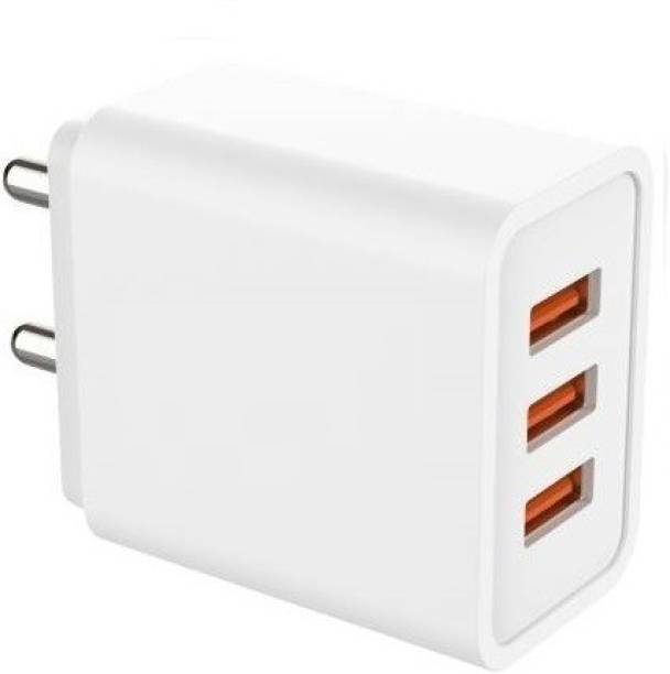 WebMedia 28 W 3.4 A Multiport Mobile Triple (3) USB Charger with Fast Charging Charger with Detachable Cable
