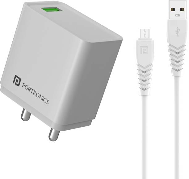 Portronics 18 W 3 A Mobile Charger ADAPTO ONE M Adapter Charger with Detachable Cable