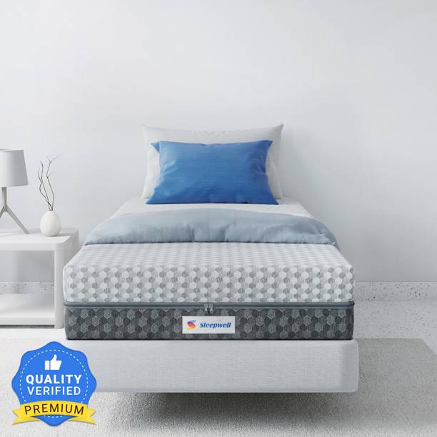 Sleepwell Dual PRO Profiled Reversible, Gentle and Firm, Triple Layered Anti Sag 8 inch Single PU Foam Mattress