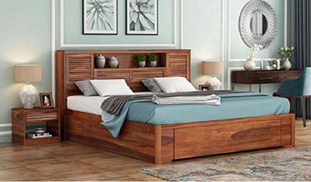 SS Wood Furniture Solid Wood King Hydraulic Bed