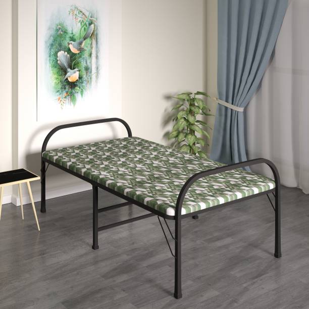 FURNIMAX FoldingBed_Greenwhite Metal Single Bed