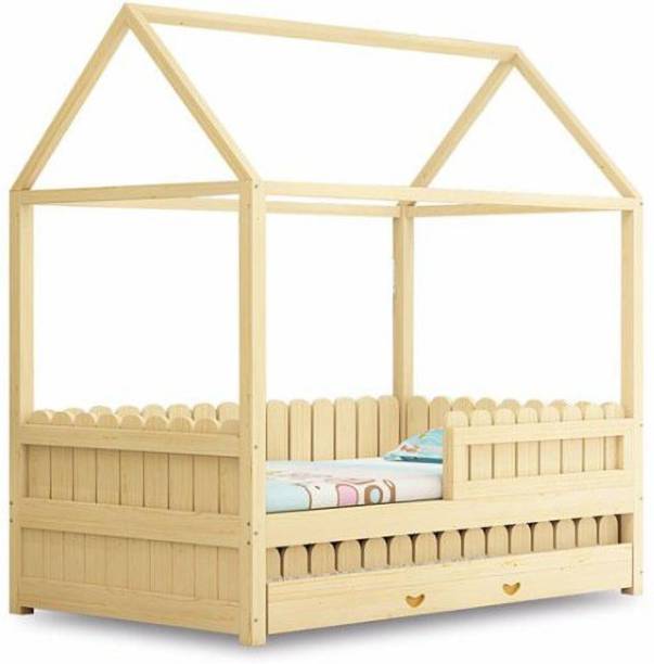 BPN TRADERS Kids Unique design House Bed Tree House Bed with drawers Solid Wood Single Drawer Bed