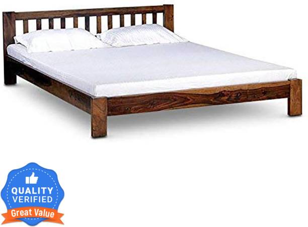 FURINNO solid wooden Solid Wood Queen Bed